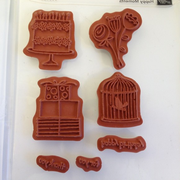 Stampin' Up! Happy Moments Rubber Stamp Set of 7 Tags Retired Sale-A-Bration - Picture 9 of 9